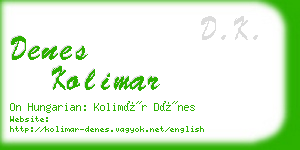 denes kolimar business card